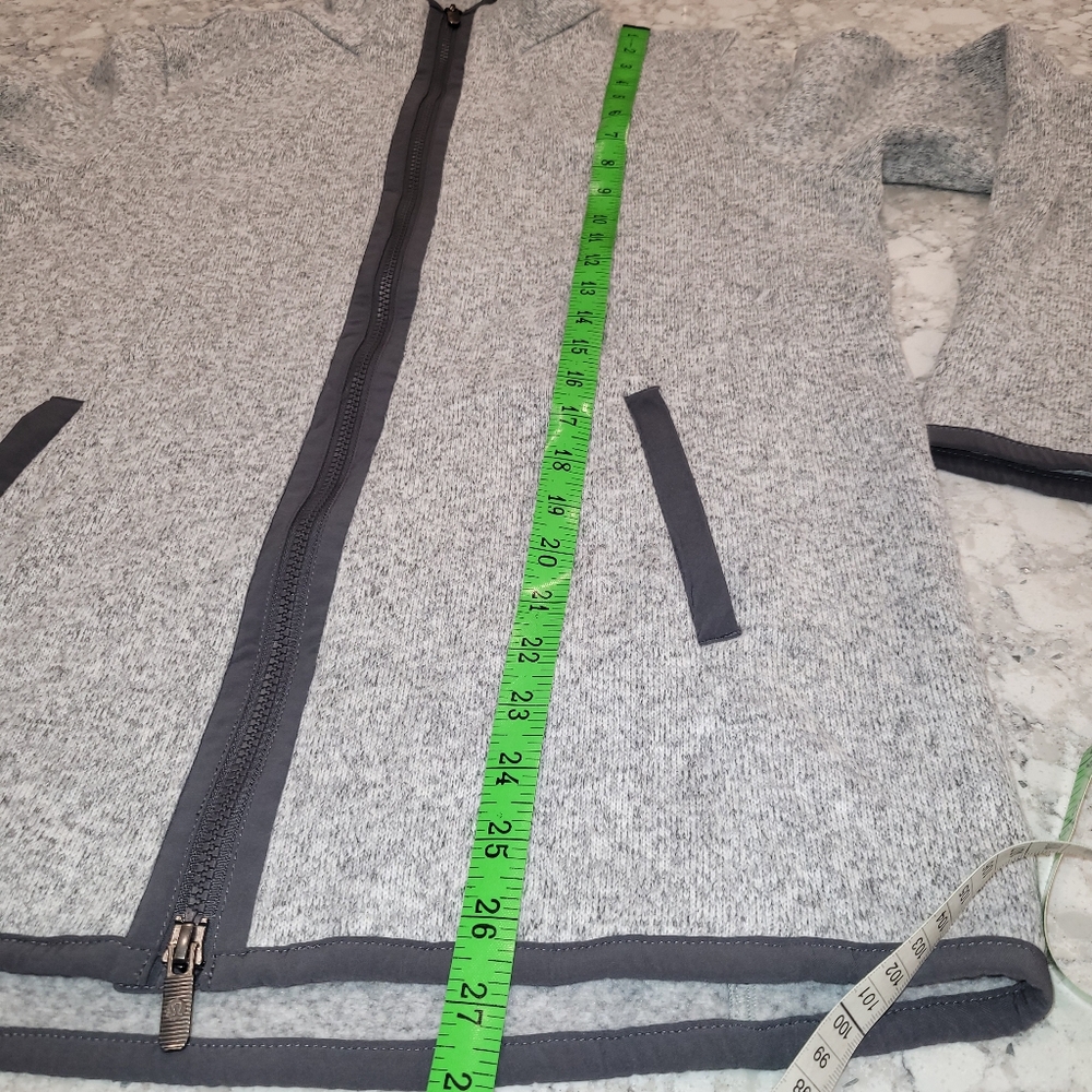 Lululemon Fleece Full Zip Sweater Grey Black Sz 8 Athleisure Sporty Cozy - Picture 11 of 12